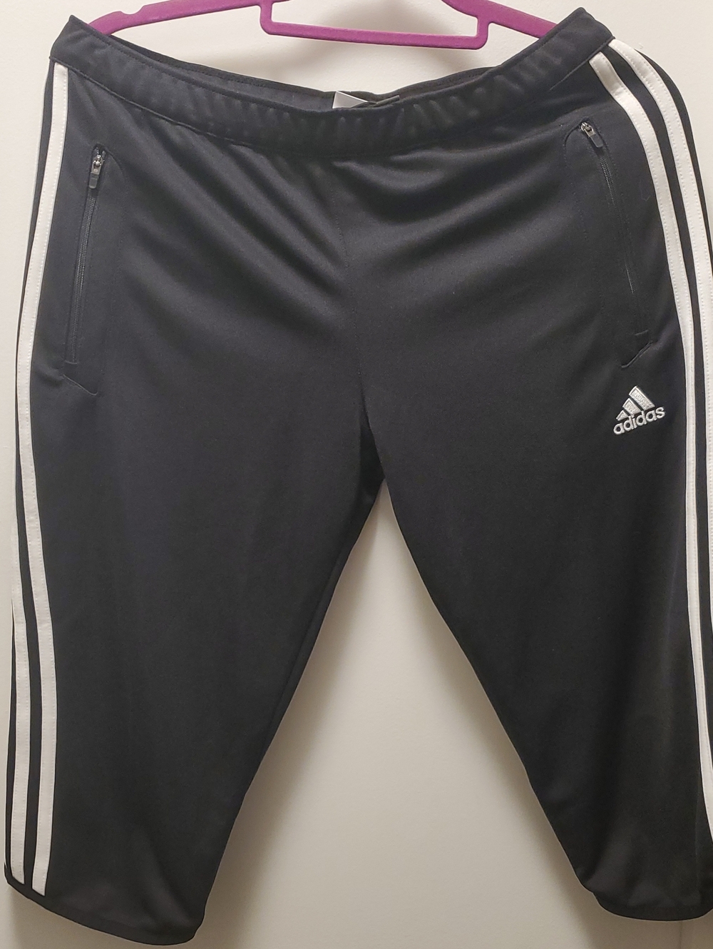 adidas Black Jogger Sweatpants with White Three-Stripes